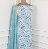 Crepe Green Unstitched Suit